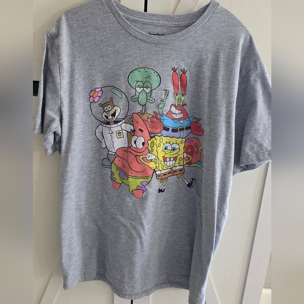 Nickelodeon Gray Kids T-Shirt with Cartoon Characters